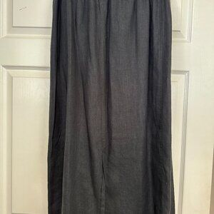 Flax long black linen skirt Size Large Like New